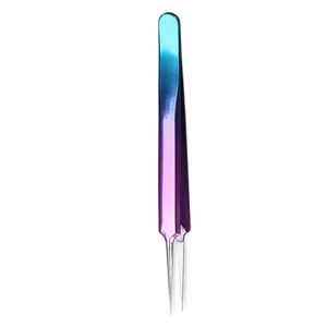 Pince à épiler pour extensions de cils en acier inoxydable multicolore, durable, pointe droite, outil de précision pour l'application des cils - Product Image 2