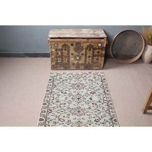 Tapis turc vintage, tapis de 2,7 x 6,3 pieds, tapis floral gris brun - Product Image 4