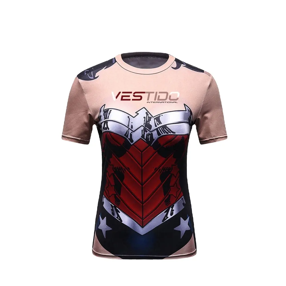 Creative Women 3d Print T Shirt Long & Short Sleeves Compression Shirt Sport Wear with your Custom Logo
