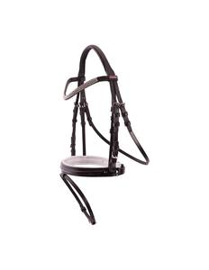 La bride avec un casque anatomiquement formé avec une doublure rembourrée douce, la bande de front incurvée a une chaîne argentée à 3 rangées - Product Image 6