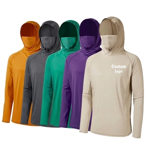 Sweat-shirt à capuche unisexe UPF 50+ à manches longues pour la pêche, avec masque intégré, protection solaire, séchage rapide, polyester/nylon, logo personnalisé - Product Image 3