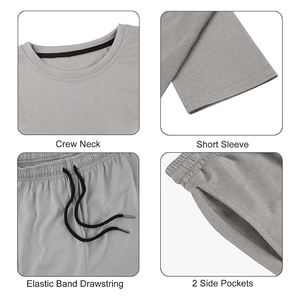 Ensemble t-shirt et short de survêtement d'été pour hommes de haute qualité manches courtes et 2 poches respirant-Vente en gros - Product Image 5