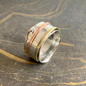 แหวนหมุนสามสีสำหรับใส่ทุกวัน น้ำหนัก 12.5 กรัม - Product Image 1