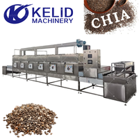 Machine de séchage micro-ondes de type tunnel CE, écologique, économe en énergie, sans dommages, à chauffage rapide, PLC SUS304, pour graines de chia