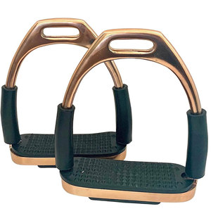 Estribos DE SEGURIDAD Flexi de oro rosa de brillo extremo, pantalones de primera calidad, estribos flexibles de acero para montar a caballo, antideslizante, agarre fuerte - Product Image 2