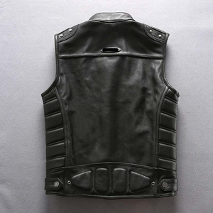 2025 OEM personnalisé hommes doux hiver cuir gilet léger coupe-vent moto gilet avec grande taille Option bonne qualité mode - Product Image 5