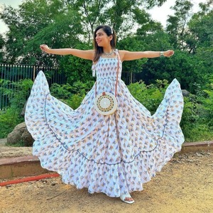 ชุดเดรสผ้าฝ้ายทอมือลายดอกไม้สไตล์โบฮีเมียนสำหรับผู้หญิง เอวธรรมชาติ แขนกุด เหมาะสำหรับฤดูร้อน สไตล์ลำลอง พร้อมไอเดียของขวัญวันวาเลนไทน์ - Product Image 6