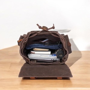 Sac à dos pour ordinateur portable en cuir et toile, léger, écologique, décontracté, pour les voyages en plein air, l'école, personnalisable, LCBP-0119 - Product Image 6