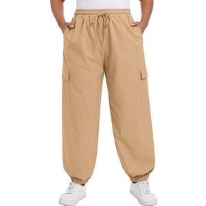 Vêtements de sport personnalisés pour femmes pantalons cargo décontractés en polaire à cordon de serrage pantalons de jogging poches plates devant 100% coton respirant - Product Image 1
