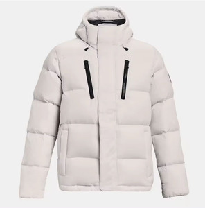 Veste chaude et imperméable avec logo personnalisé Veste surdimensionnée décontractée à col montant Veste d'hiver en duvet pour hommes Veste bouffante pour hommes - Product Image 4