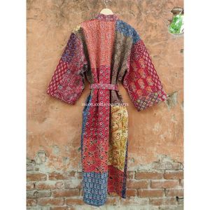 Blackview — robe Maxi brodée pour femme, vêtements de nuit, Style Kimono kanytha, en coton indien, fait à la main, vente en gros - Product Image 5