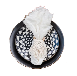 Porte-mouchoirs en macramé de conception de couleur classique et rouge porte-serviettes de finition naturelle de conception professionnelle pour décor de table - Product Image 2