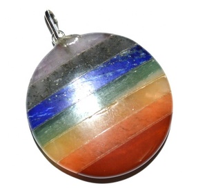 Pendentifs pentagramme gravés en Agate noire: pendentif Chakra en gros-pendentifs gravés - Product Image 2