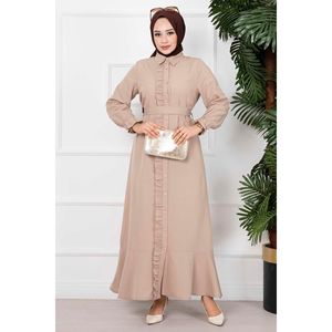 Longue robe hijab à volants avec détail de pierre pour garçons et filles en tissu durable - Product Image 4