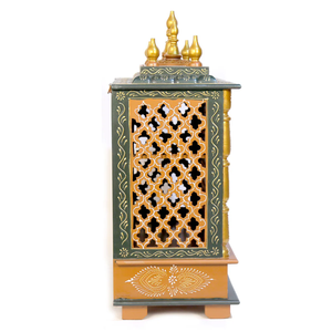Handcrafted Solid Wood Temple for Home Traditional Wooden Pooja <b>Mandir</b> Hindu Prayer Altar Living Room KA852 - Product Image 6