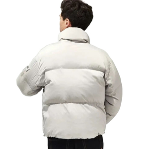 Vente en gros 2024 Veste à bulles de couleur unie pour hommes personnalisée hiver longue toile à capuche col montant décoration de poche chaude - Product Image 6