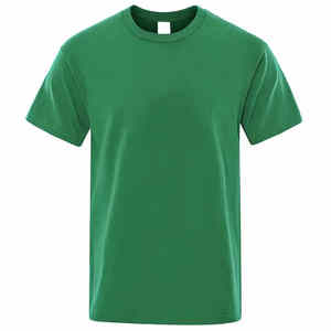 Camiseta Lisa de Manga Corta con Cuello Redondo 100% Algodón para Hombre, Tejido de Punto de Alta Calidad, Logotipo Personalizado Impreso con Método Digital, Color Sólido - Product Image 1