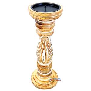 เชิงเทียนไม้ในฟาร์มแบบวินเทจทำด้วยมือของตกแต่งภายในวันคริสต์มาสของตกแต่งโต๊ะและงานแต่งงาน - Product Image 1