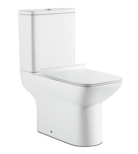 Inodoro de Cerámica Moderno de Dos Piezas con Certificación CE de Medyag, Sifón en P, Montado en el Suelo, Totalmente Esmaltado, Forma Cuadrada, para Baño Europeo - Product Image 1