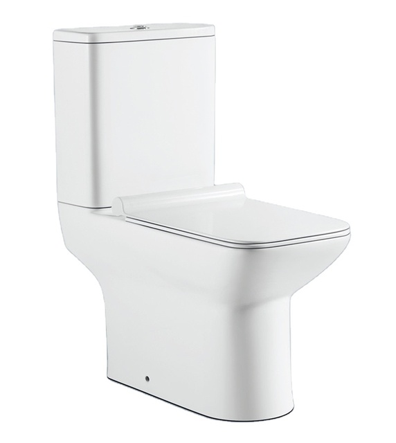 For Medyag CE Certified Two-Piece Modern Ceramic Toilet Wash P Trap Europe Bathroom Floor Mounted Full Glazed Square Shape WC