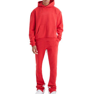 Nouvel arrivage de survêtements de jogging d'entraînement 100% coton à coupe ajustée avec broderie pantalon de survêtement à capuche solide pour l'hiver - Product Image 1