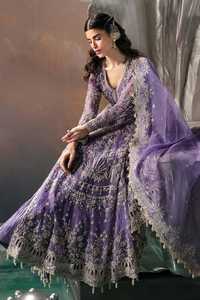 Modern Indian Style Purple Lace Embroidered A-Line Gown Elegant Floor-Length Wedding Dress Illusion Back Bride Mother Pearls - Product Image 4