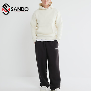 เสื้อฮู้ดสวมหัวโอเวอร์ไซส์ของผู้ชายเสื้อกันหนาวผ้าฝ้ายน้ำหนักเบา3D สำหรับพิมพ์พัฟไหล่ตกออกแบบโลโก้ได้ตามต้องการ - Product Image 5