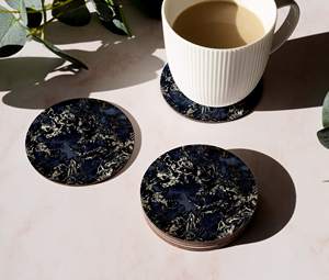 Sous-verres en bois imprimés décoratifs pour table, très vendus, pour les fêtes de mariage, les restaurants, le service de café, les porte-tasses à thé - Product Image 2