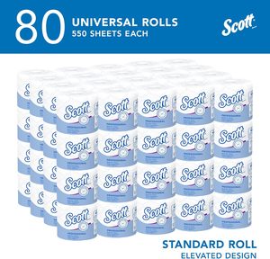 Papier toilette Scott Professional emballé individuellement, 4" x 4" 2 plis, 550 feuilles, 80 rouleaux/boîte (04460) - Product Image 5
