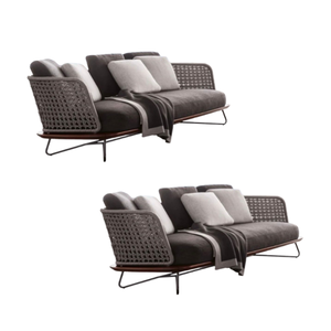 Sofá de exterior moderno, sofá de madera maciza de alta calidad, silla de ratán, sofá, patio, jardín, sala de estar y balcón - Product Image 2