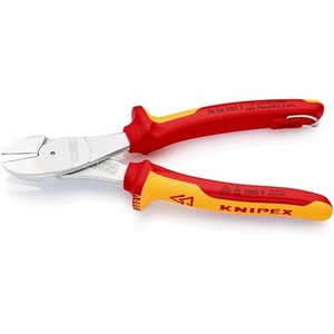 Tijeras de Corte Lateral KNIPEX de Alta Resistencia, 200 mm, VDE Forma 0, con Anilla de Fijación y Empuñaduras Multicomponentes - Product Image 4