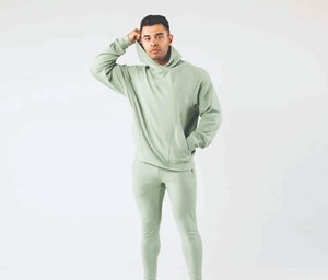 Alta calidad 80% Algodón 20% poliéster streetwear slim fit chándales dos piezas conjunto de hombres chándal ropa deportiva trajes de entrenamiento - Product Image 1