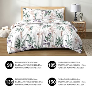 Ensemble de housse de couette florale 3 pièces 100% coton avec drap-housse et taie d'oreiller 100TC Literie de luxe pour la maison - Product Image 4