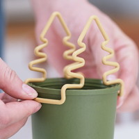 Nouveauté : Sachets de café et de thé en forme de sapin en plastique PP vert kaki, 350 ml, outil de filtration de haute qualité pour la préparation du café, en stock