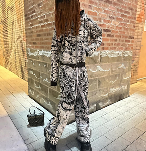 Alta demanda con capucha Slim Fit conjuntos de chándal para hombre 100% algodón Color personalizado Logo impresión cordón cintura cierre de cremallera - Product Image 3