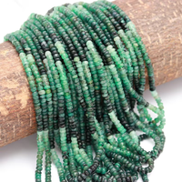 Perles rondes en émeraude naturelle ombrée pour la fabrication de bijoux 4 mm, brins de pierres précieuses émeraude en gros, fournisseur de perles rondes 13 pouces