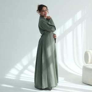 Conjunto <span class=keywords><strong>de</strong></span> 2 Piezas <span class=keywords><strong>de</strong></span> Abaya Islámica para <span class=keywords><strong>Mujer</strong></span> 2026 - Abaya Abierta por Delante con Vestido Interior, Imprescindible para <span class=keywords><strong>Trajes</strong></span> Musulmanes <span class=keywords><strong>de</strong></span> Ramadán y Eid - Product Image 5