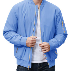Chaqueta de bombardero de poliéster 100%, chaqueta transpirable de estilo informal cómoda de manga larga con cremallera frontal de alta calidad para hombres, chaquetas para hombres - Product Image 2