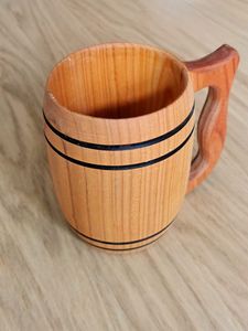 100% tasse en bois naturel pour bière et barware et dessus de table avec poignée tasse à bière tasse à café à boire à la main - Product Image 5