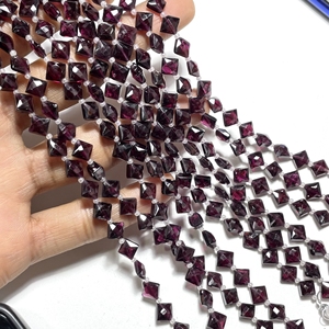High Quality Natural Garnet Faceted <b>Kite</b> Shape Briolette Beads 8.5-9MM Pink Vertical Drill for Wholesale Beading Supplies - Product Image 1