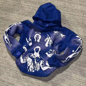 Venta al por mayor a granel peso pesado impreso Logo algodón 400 Gsm hombres cultivo ácido lavado a la piedra de gran tamaño Zip up sudaderas con capucha - Product Image 1