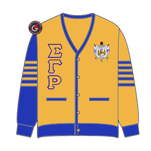 Cardigans en acrylique pour femmes avec broderie Sigma Gamma Rho Soror |   Pull cardigan personnalisé brodé pour femmes de la sororité SGRho - Product Image 1