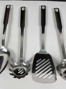 Juego de servidor de pasta gris en acero inoxidable con acabado de espejo perfecto para soluciones elegantes de servicio de mesa y utensilios de cocina - Product Image 5