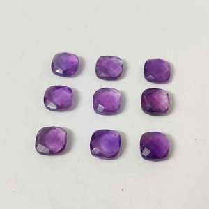 Natural amethyst 10x10mm <b>cushion</b> briolette 3.65 cts <b>purple</b> amethyst crystal loose gemstone for jewelry making - Product Image 6