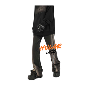 Brown High Street Bordado Stonewash Parche desgastado Lavado Jeans de hombre desgastados - Product Image 6