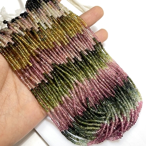 Cuentas de forma de Rondelle facetadas de turmalina múltiple, cuentas de piedras preciosas naturales de calidad fina, cuentas al por mayor para la fabricación de joyas - Product Image 2