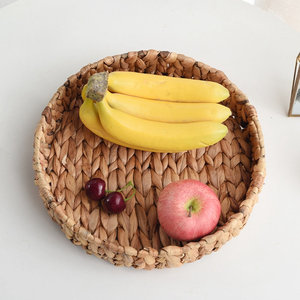 Natural <b>water</b> hyacinth basket trays home <b>storage</b> and organization straw tray <b>container</b> OEM ODM acceptable - Product Image 2