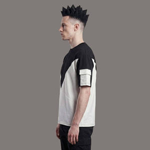 Camiseta sin mangas para hombre, con bloques de color blanco y negro, logo frontal, estilo vintage, transpirable, 100% algodón, cuello redondo, tejido de punto. - Product Image 4