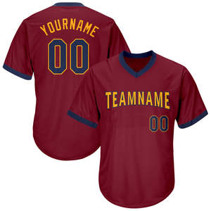 Sudadera de béisbol con cuello en V para hombre, ropa deportiva de poliéster transpirable por sublimación, práctica de equipo de manga corta holgada - Product Image 3