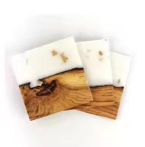 Posavasos de madera natural con grabado de hojas, mesa de lujo decorativa para el hogar, oficina, restaurantes, almohadillas, tendencia superior - Product Image 2